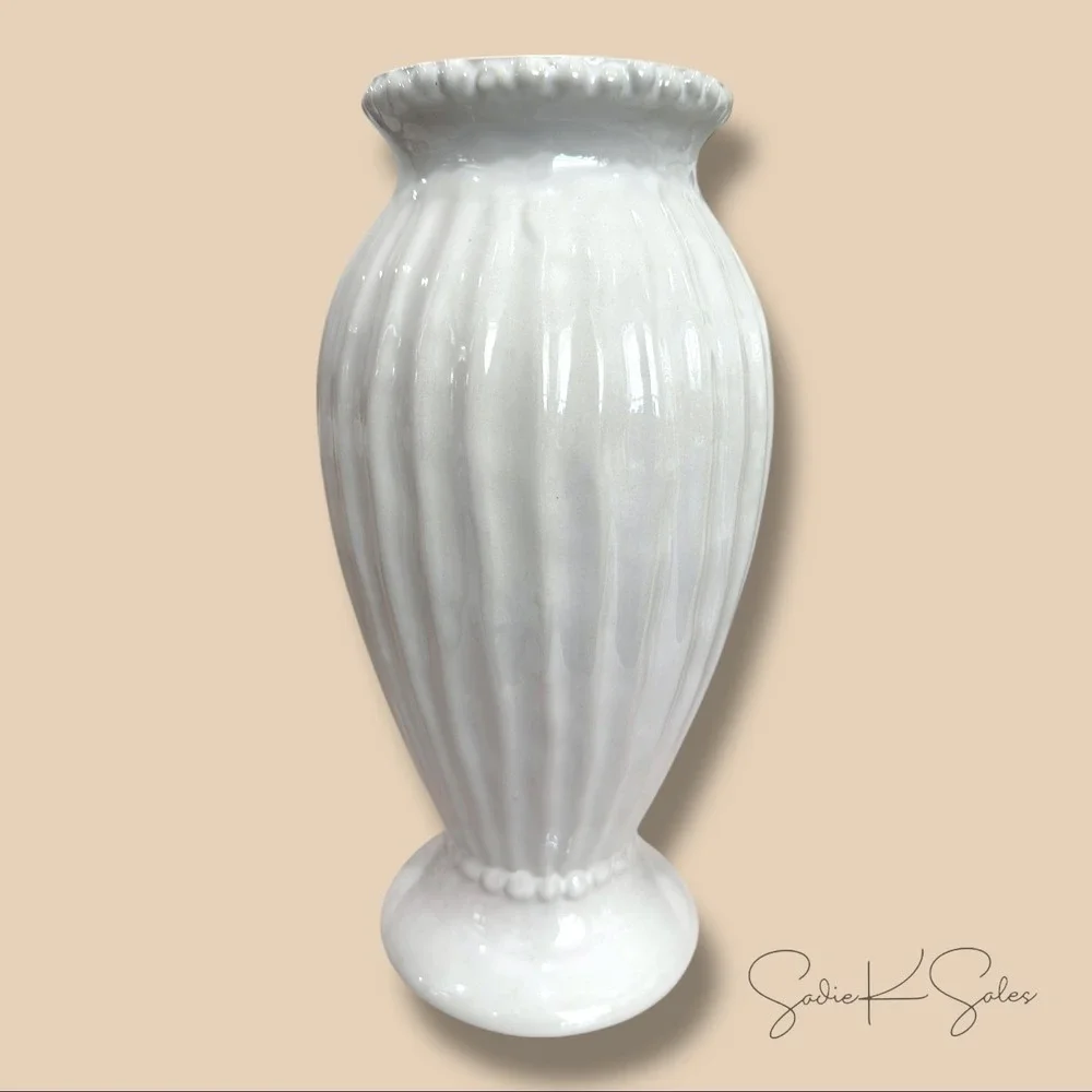Tall Beaded Ceramic Vase Ivory - Threshold, Target‎